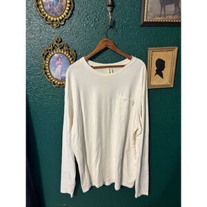 Fayettechill Long Sleeve Size XL Cream Hemp Cotton
